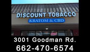 Discount Tobacco, Kratom & CBD, 3001 Goodman Rd #4, Horn Lake, MS 38637, United States